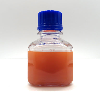 Unlabeled bottle containing 150 nm citrate coated gold nanoparticles from NanoBrand
