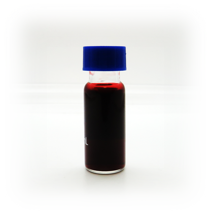 Unlabeled bottle containing 20 nm PEG coated gold nanoparticles from NanoBrand.

