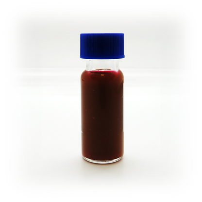 Unlabeled bottle containing 40 nm PEG coated gold nanoparticles from NanoBrand.
