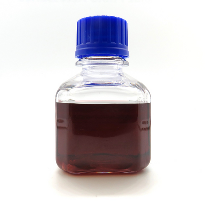 Unlabeled bottle containing 7 nm citrate coated gold nanoparticles from NanoBrand.
