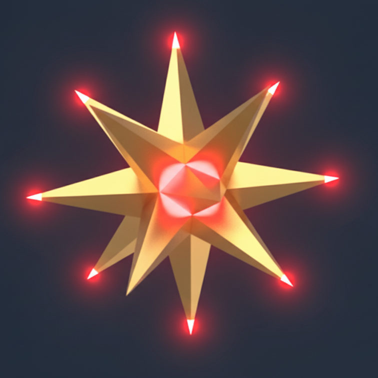 Schematic presentation of hot spots on gold nanostars