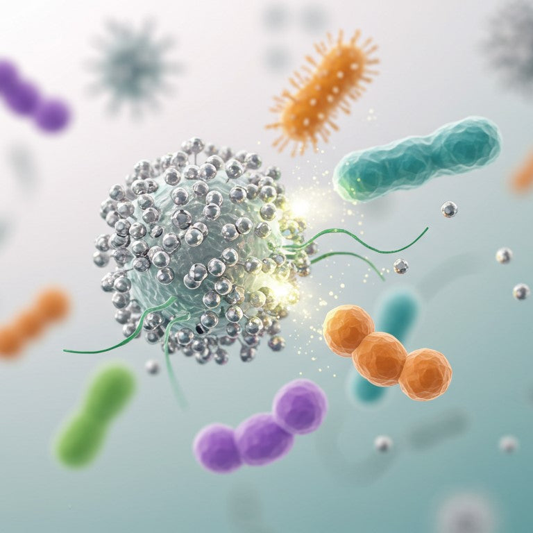 Illustration of the antiviral properties of silver nanoparticles AgNPs