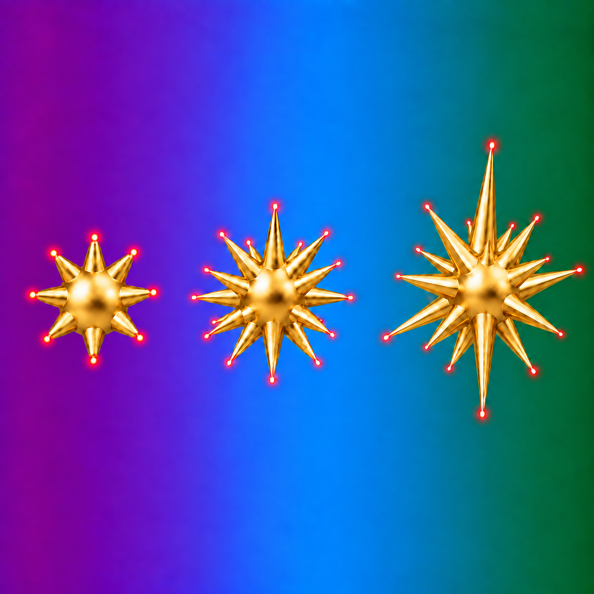 Illustration of tunable plasmonics for gold nanostars