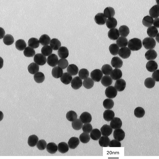 20 nm gold nanoparticles spherical AuNPs citrate surface TEM image monodisperse colloidal gold NanoBrand 