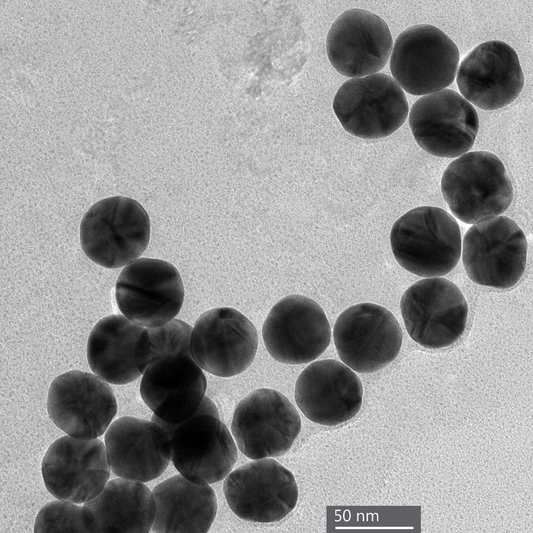 40 nm gold nanoparticles spherical AuNPs citrate surface TEM image monodisperse colloidal gold NanoBrand 